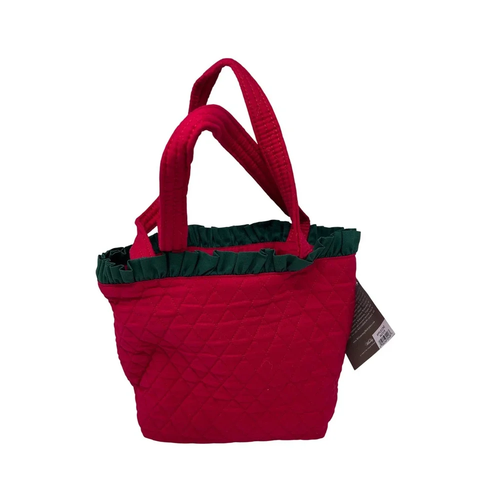 Vintage Williamsburg‎ Christmas Quilted Tote Bag Pineapple Apple Embroidery NEW